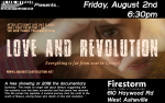flyer for Love And Revolution showing